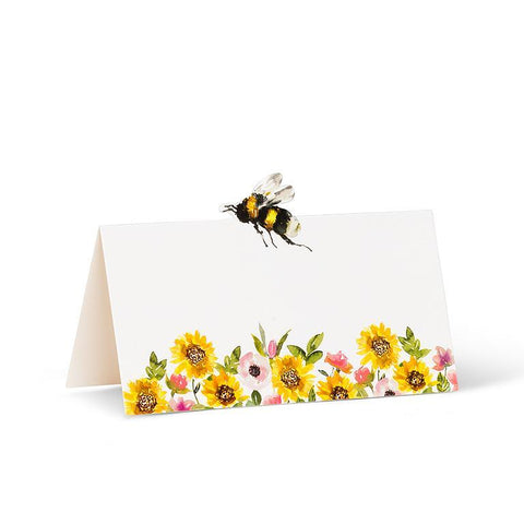 Sunflower & Bees Folded Place Cards