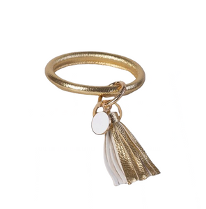 Tassel Bracelet Key Chain / Key Ring - Gold