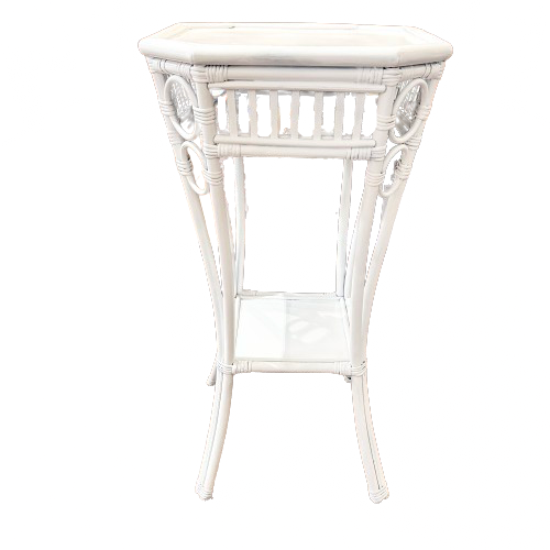 Vintage White Wicker Table