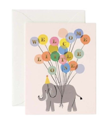 Welcome Little One Elephant Card