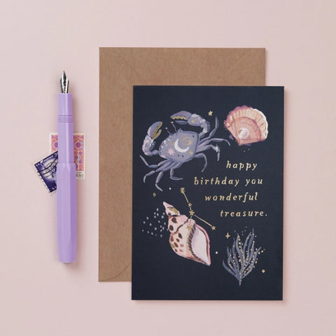 Treasure Zodiac Birthday Card | Cancer Star Sign Astrology