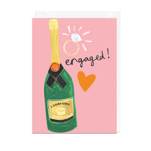 Champagne Engaged Card