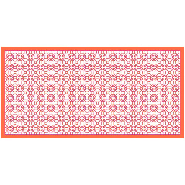 Garden Trellis Cloth Tablecloth in Fuchsia & Orange by Caspari