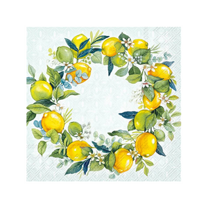 Lunch Napkins - Lemon Wreath Mint