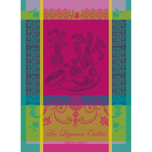 Legumes Oublies Fuchsia Garnier Thiebaut French Tea Towel