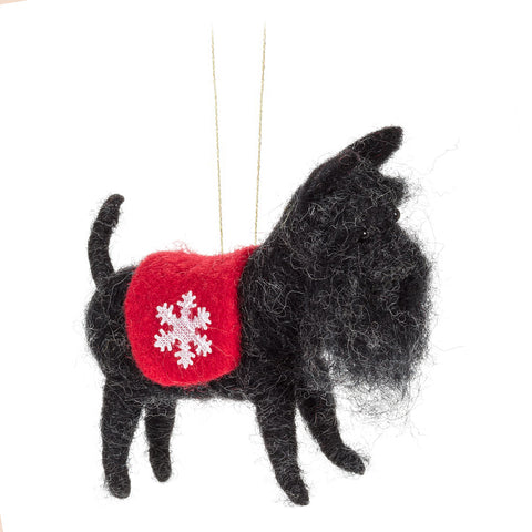 Felt Schnauzer With Coat Ornament