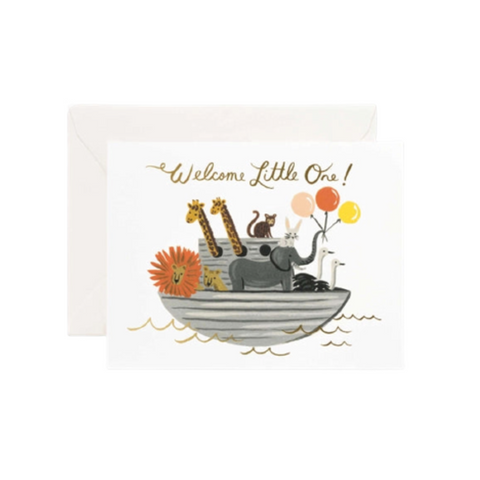 Welcome Little One Noah's Ark Card