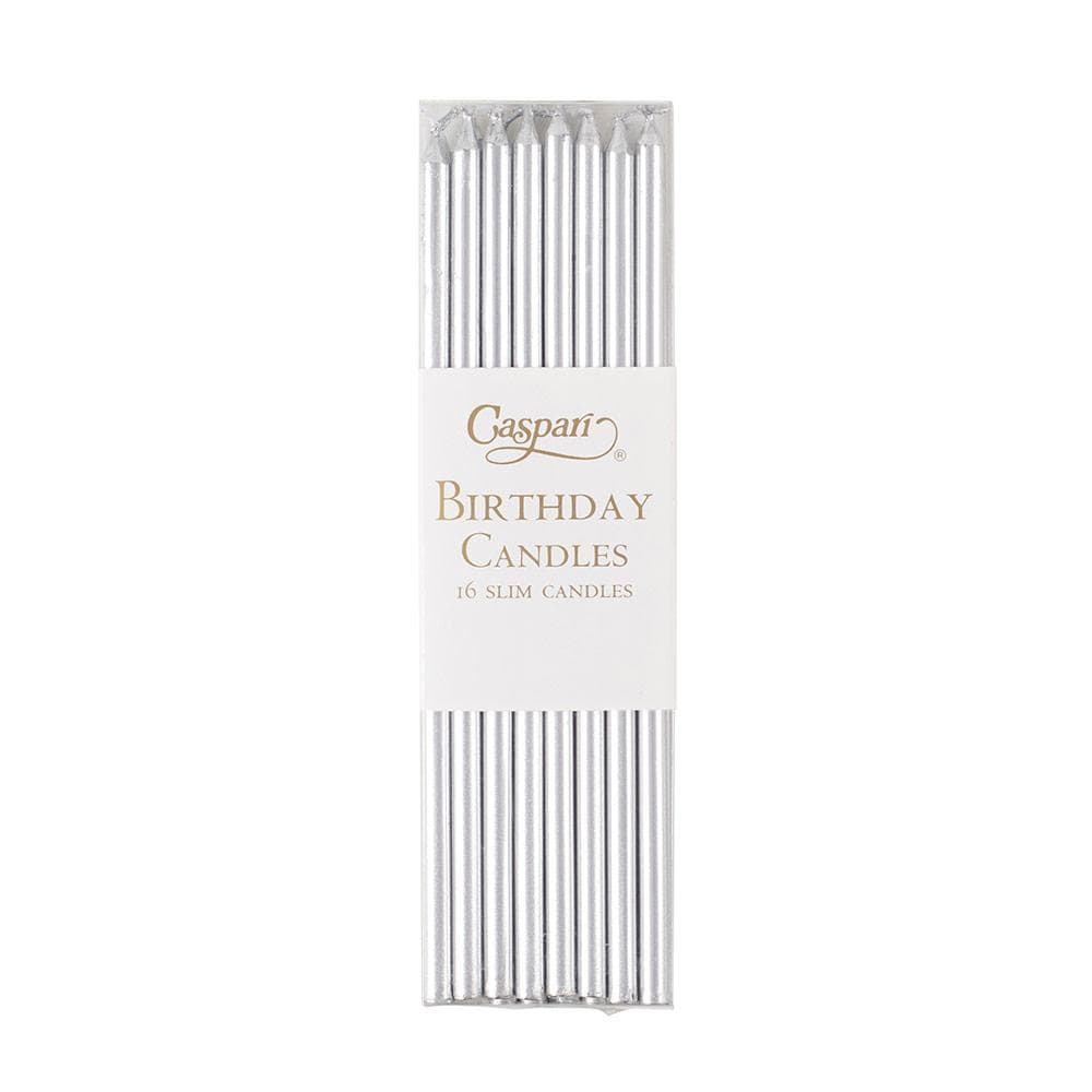 Slim Birthday Candles in Silver