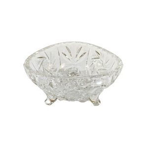 Vintage Crystal 3 Foot Dish