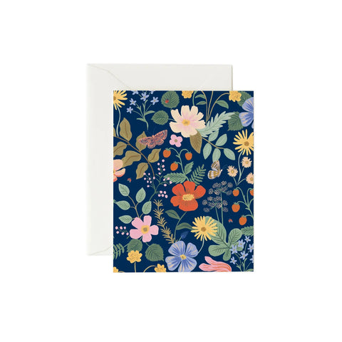 Strawberry Fields Navy Card