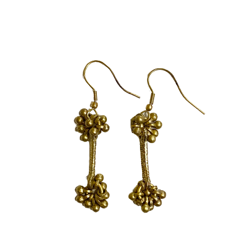 Brushed Gold Drop Earrings